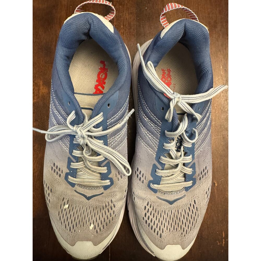 Hoka One one clifton 6 blue grey and white women's 8